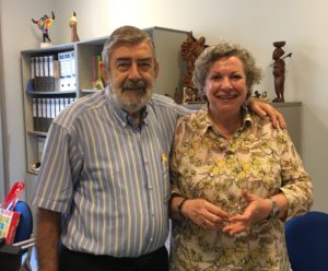 Feli Martín, Delegada de Misiones de Bilbao con Jesús Mari Aristín, obispo del Vicariato Apostólico de Yurimaguas, Perú.